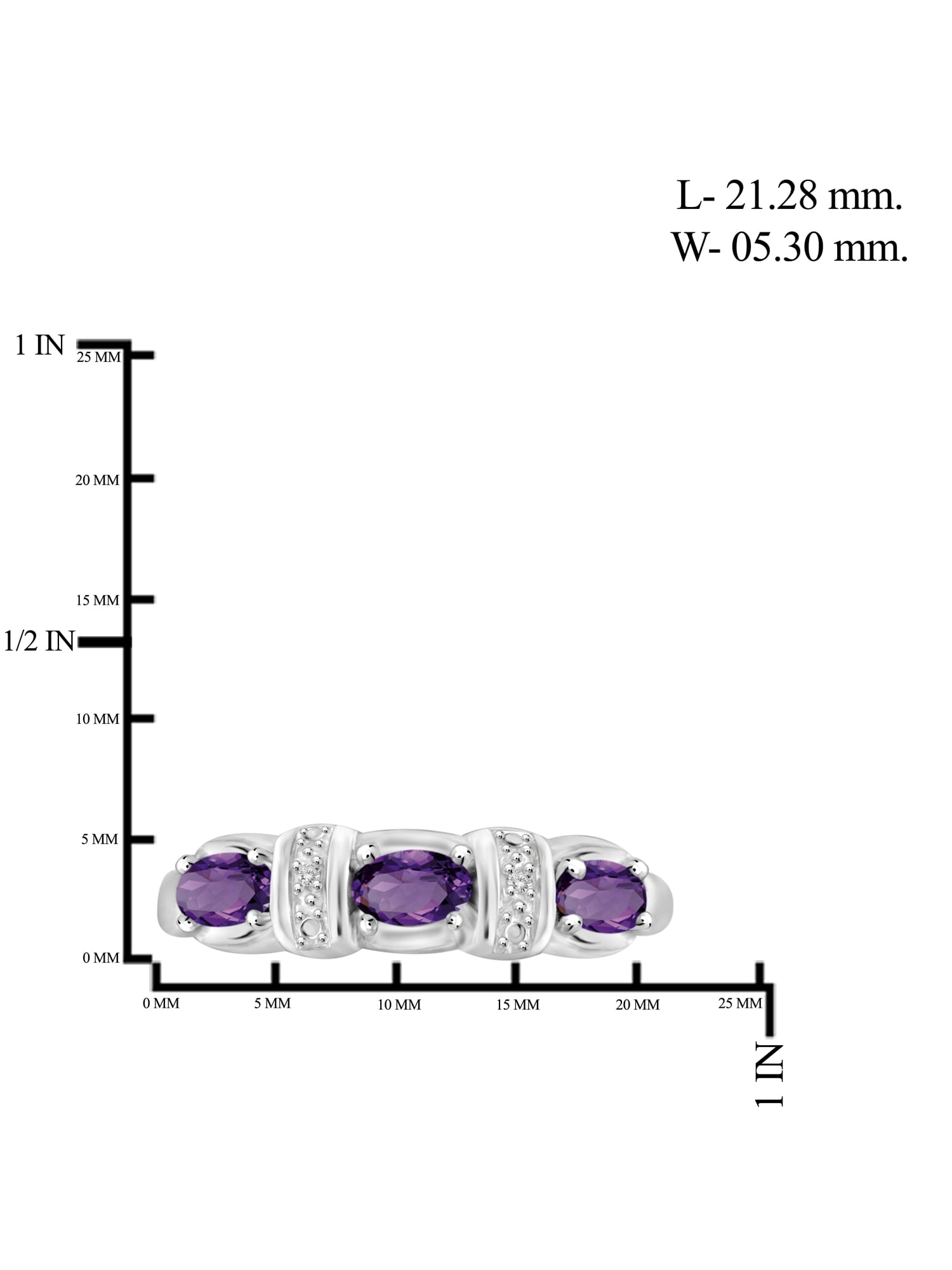 JewelersClub Amethyst Ring Birthstone Jewelry – 0.70 Carat Amethyst 0.925 Sterling Silver Ring Jewelry with White Diamond Accent – Gemstone Rings with Hypoallergenic 0.925 Sterling Silver Band
