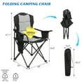 thumbnail image 6 of Folding Camping Chair, Ultralight Outdoor Portable Chair with Cup Holder and Carry Bag, Padded Armrest Oversized Camping Chair, Collapsible Lawn Chair for BBQ, Beach, Hiking, Picnic, 6 of 10