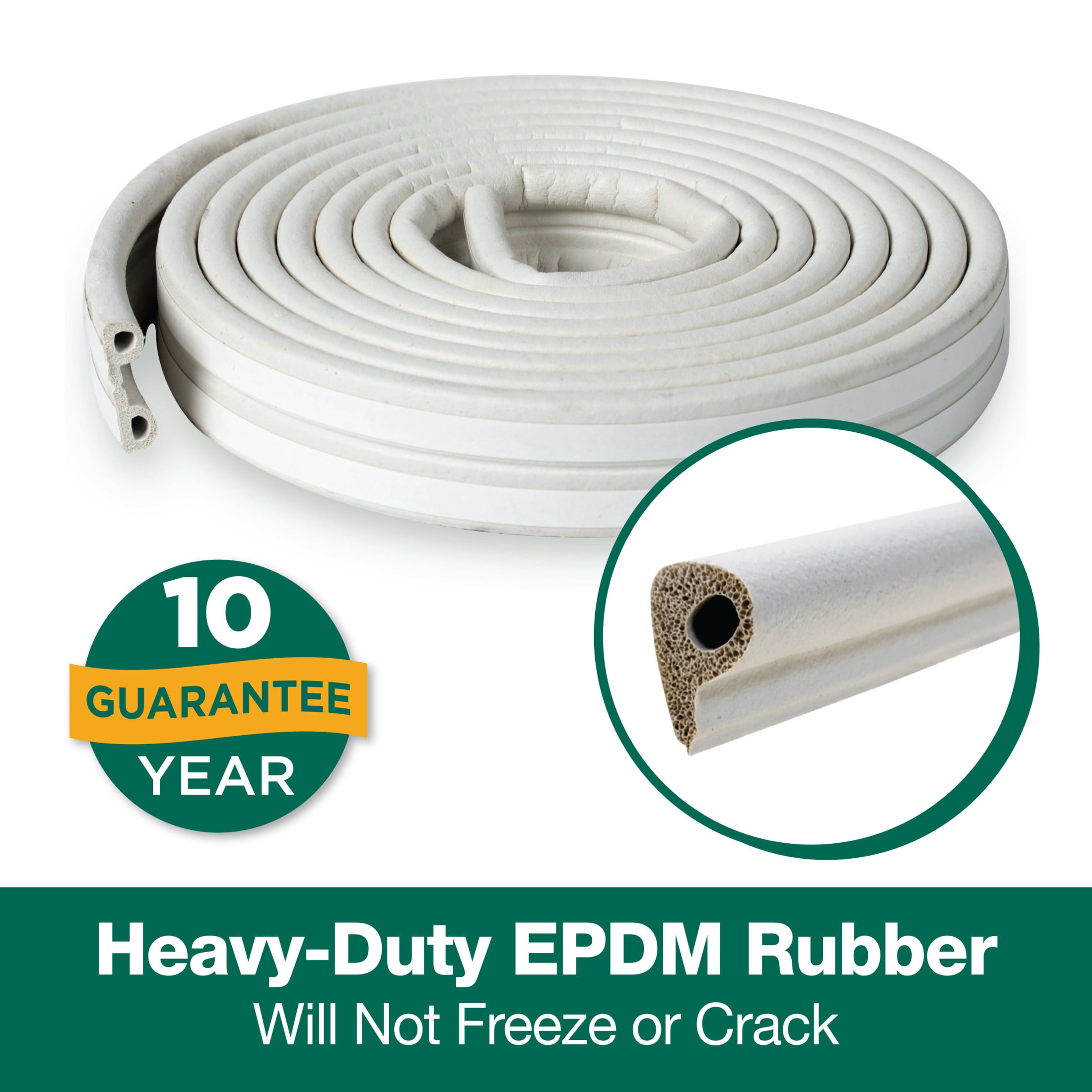 Duck® Brand Heavy-Duty Weatherstrip Seal - Medium Gap, White .38 in. x .25 in. x 17 ft.