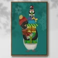 thumbnail image 2 of Christmas Penguin Gifts - Framed Gallery Wrapped Holiday Canvas - 25 x 37 - Rosewood Frame, 2 of 8