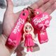 thumbnail image 2 of Llaveros de Barbie de dibujos animados para mujer, lindo rosa, amor, corazón, muñeca, figura, bolso, colgante, accesorios para llaves de coche, joyería, juguete, regalos, 2 of 4