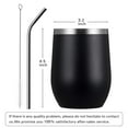 thumbnail image 6 of Wine Tumbler, 12oz 8 Pack Insulated Wine Tumbler with Lid and Straw, Double Wall Vacuum Stainless Steel for Cold & Hot Drinks, Black, 6 of 9