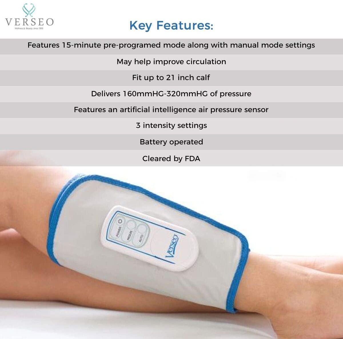 Verseo Air Compression Leg Massager - image 3 of 8
