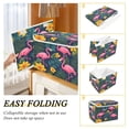 thumbnail image 2 of Yayeee Collapsible Cube Storage Bin with Lid Fabric Closet Decorative Basket with Handles, Yellow Floral Flamingo, 2 of 7