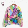 thumbnail image 4 of Sudadera de calle para mujer, sudaderas con capucha para mujer, sudaderas con estampado de dibujos animados, sudadera corta con estampado de HELLO KITTY para mujer, 4 of 5