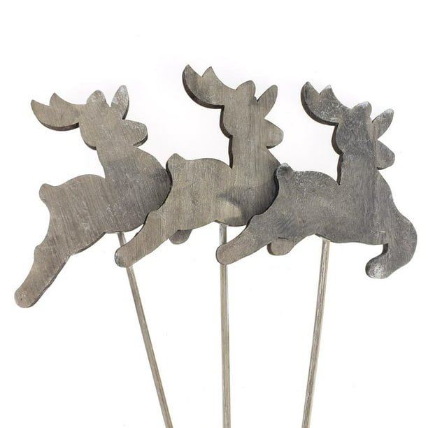 Holiday Deer Wooden Sticks, Natural, 16-Inch, 3-Count - Walmart.com ...