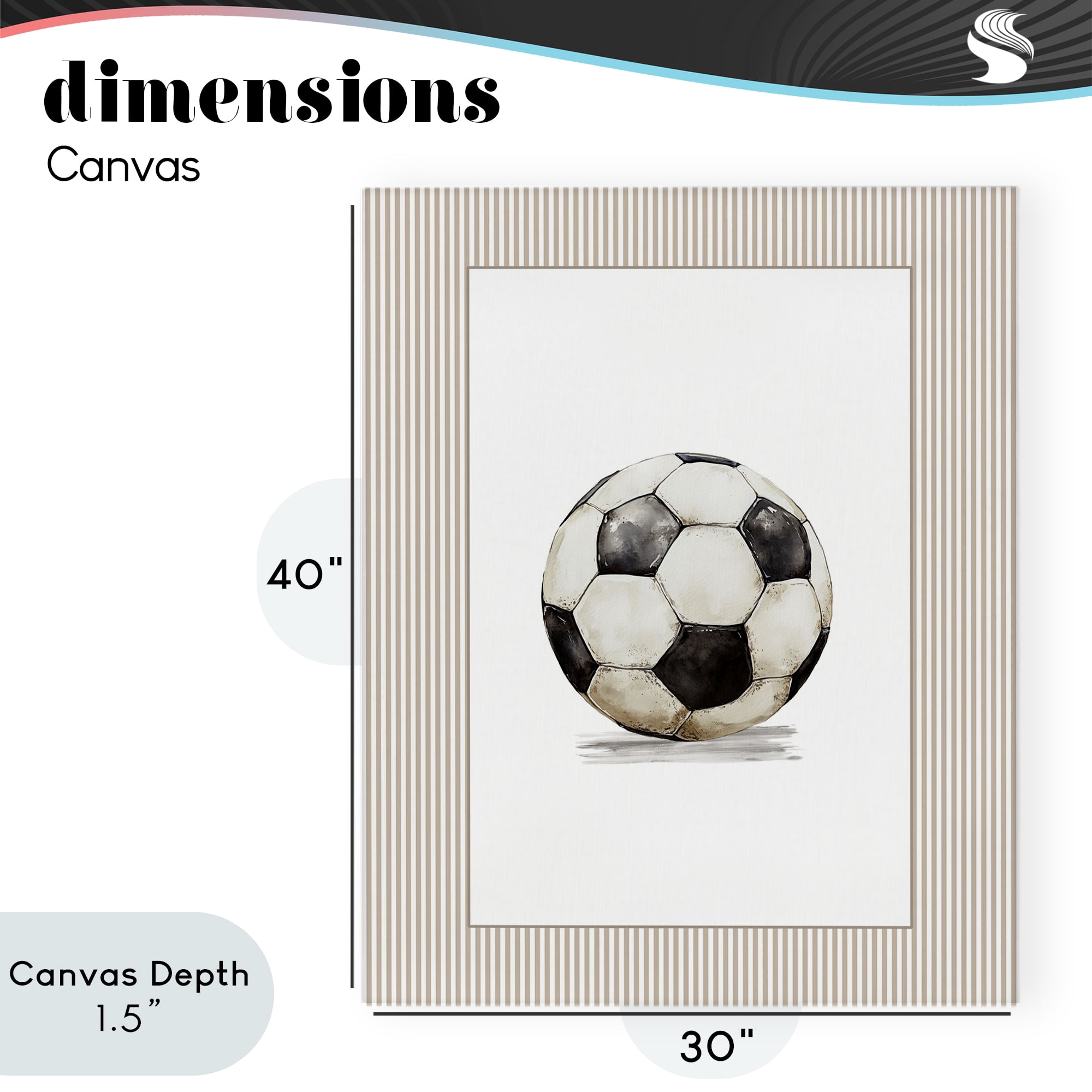 Stupell Industries Vintage Sports Soccer Ball Canvas Wall Art, design by Christine Simpson Art