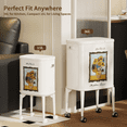 thumbnail image 6 of Mrbin Metal Slim Bathroom Trash Can with Legs and Wheels, 15L / 4gal Toilet Press Lid Waste Basket, Covered Office Garbage Pail for Near Desk, Narrow Vanity, Rvs, Kitchen, Sunflower, 6 of 7