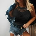 thumbnail image 2 of Taqqpue Tank Top for Women Loose Fit High Neck Sleeveless Halter Tops Casual Hollow Out Eyelet Summer Flowy Cami Shirts Blouse, 2 of 7