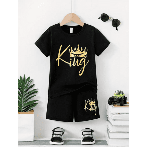 Boys' Casual T-Shirt & Shorts Set, 2 Pack