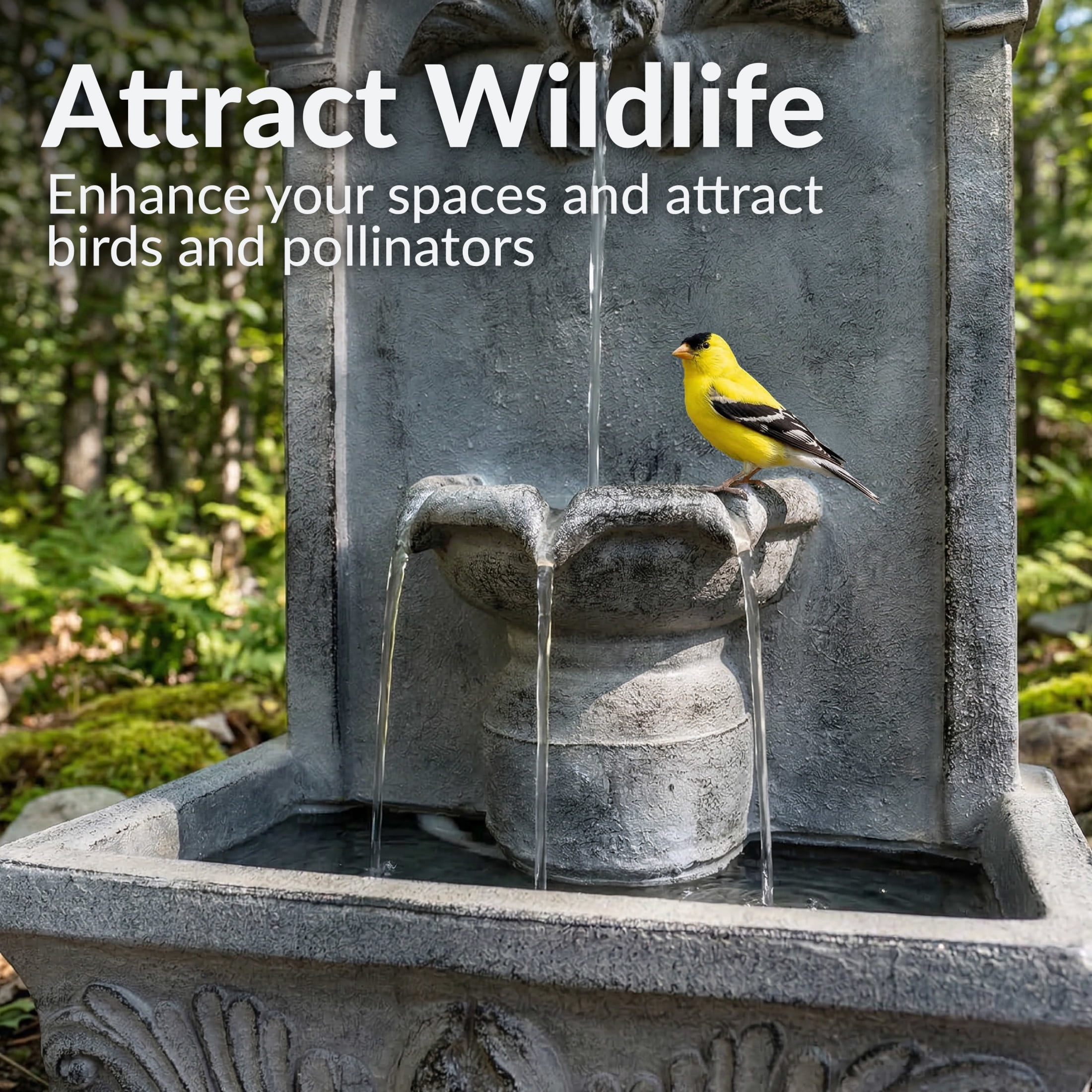 Sunnydaze French-Inspired Traditional Reinforced Concrete Outdoor Water Fountain