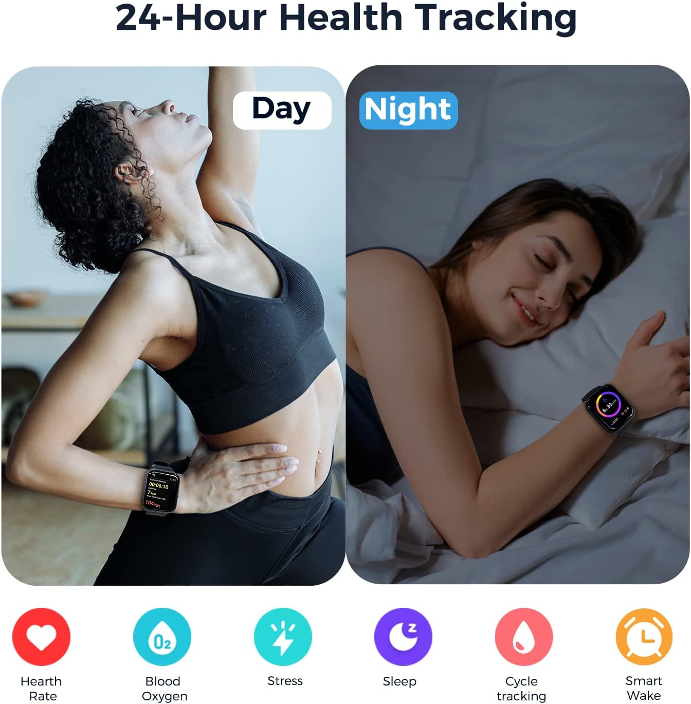 Vibeat IDW26 Smart Watch – 1.83" Smartwatch w/ Alexa,Fitness Tracker,Compatible with iOS/Android ,Black