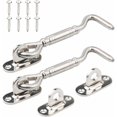 thumbnail image 1 of Cabin Hook,2 Pack Stainless Steel Shed Lock 4 Inch Gate Latch for Door Window Lock Silver, 1 of 4