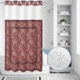 thumbnail image 2 of No Hook Shower Curtain, Red Boho Shower Curtains for Bathroom with See Through Top Window, Vintage Ethnic Tribe Abstract Art Floral Waterproof & Washable Bath Curtain Small Stall 36"x78", 2 of 9