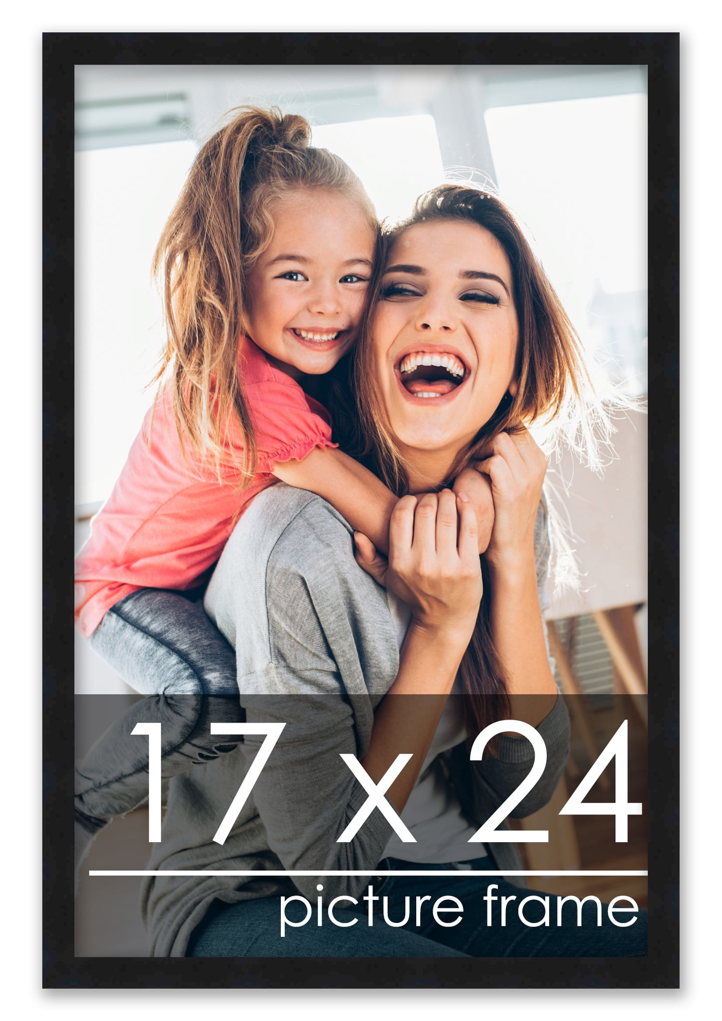 17x24 Frame Black Wood Picture Frame UV Acrylic, Foam Board Backing
