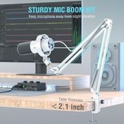 FIFINE K688 Dynamic Microphone with Boom Arm Stand, XLR USB Studio Microphone Kit for Computer with Mute, Monitor for Podcast, Music Recording K688CTW