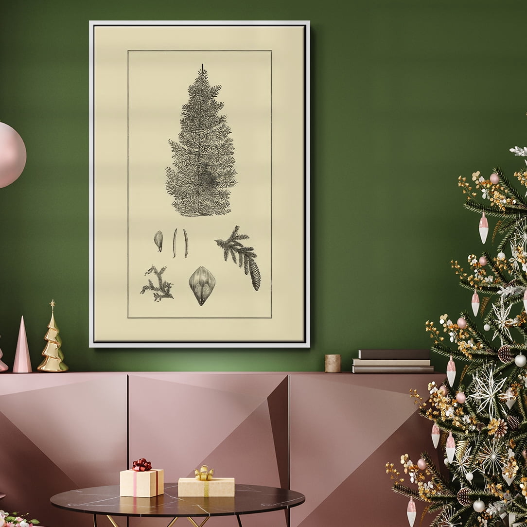 Arbor Study I - Framed Gallery Wrapped Holiday Canvas - 17 x 25 - White Frame
