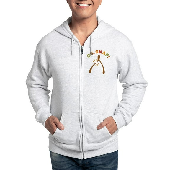 CafePress - Oh, Snap Wishbone Zip Hoodie - Zip Hoodie, Classic Hooded Sweatshirt with Metal Zipper