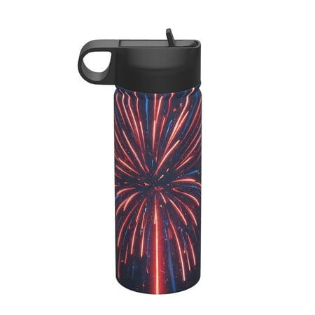 

Matuu Fireworks3 for 18oz Durable Thermal Cups Keep Drinks Cold & Hot Insulated Coffee Mug with Lid (With Straw)
