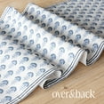 thumbnail image 6 of over&back 18x90 Hand-Blocked Printed Cotton Table Runner - Washable Table Runners for a Custom Home Decor Tablescape - Perfect for Coffee Table, Dinner Table, Living Room, and More - Blue Flower, 6 of 9