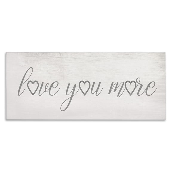 Stupell Industries Shabby Chic Love You More Heart Icon Canvas Art, 40 x 17, by Lil' Rue
