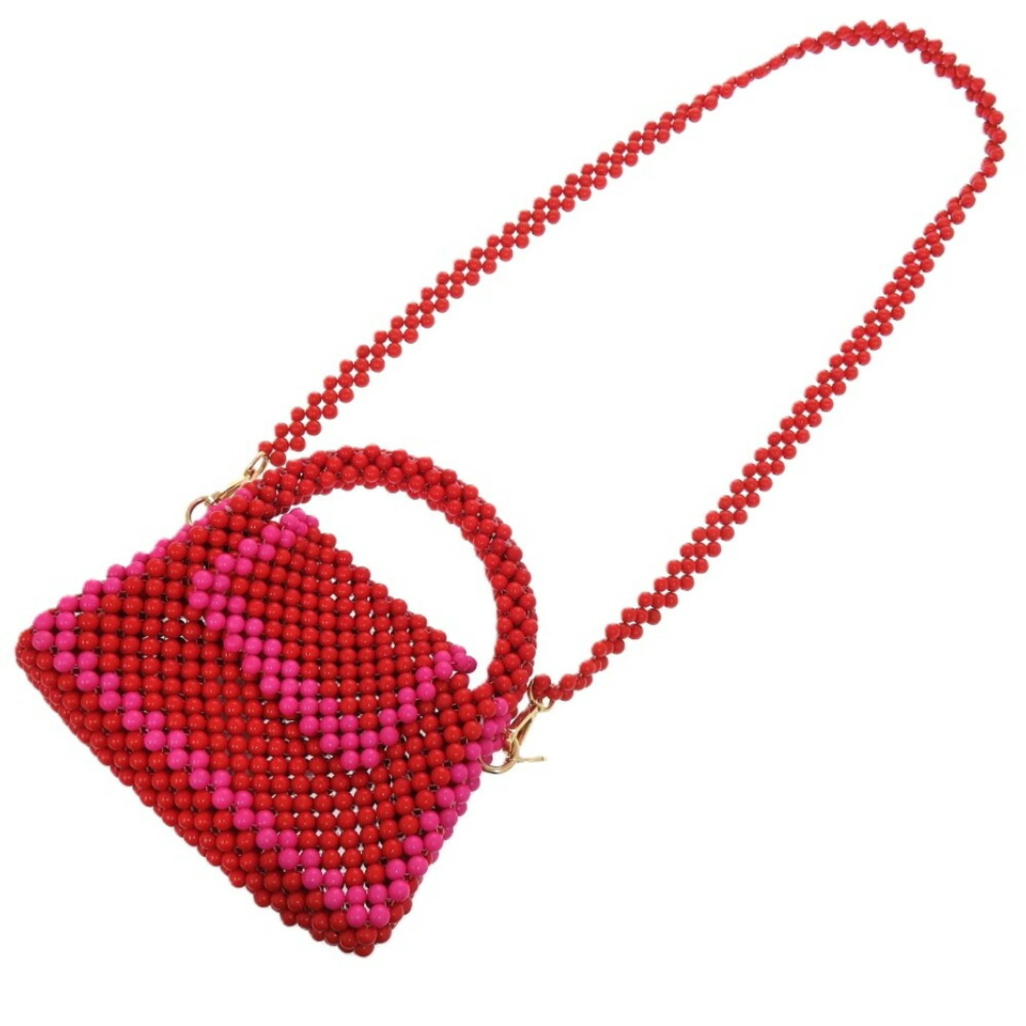 Pre-Owned Unused Kate Spade Hand Beaded Red Shoulder Bag 1076