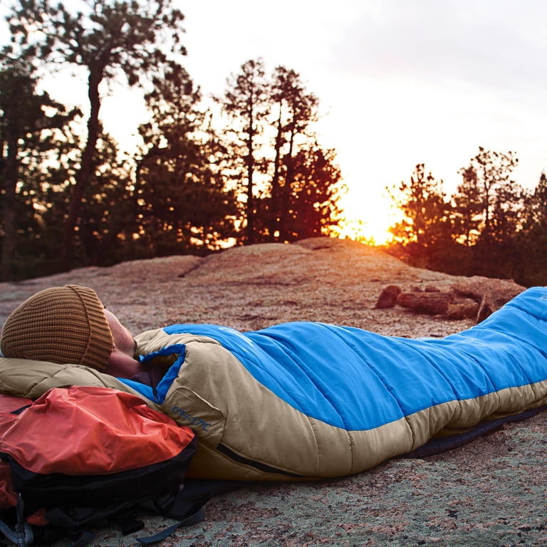 Coleman Silverton 0-Degree Big and Tall Mummy Sleeping Bag, Blue