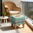 thumbnail image 4 of SCRAWLGOD American Tribal Beige Blue Ottoman Cover, Scratch Resistant Cube Ottoman Sofa Cover with Non Slip Bottom Soft Foot Stool Protection Universal Fit for Most Footrest Sofa, 4 of 7