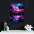 thumbnail image 4 of Nawypu Neon Palms Landscape Pyramid Synthwave Vaporwave Cyberpunk Aesthetic Poster, Retrowave Poster, Vaporwave Poster, Neon Posters Canvas Painting Wall Art Poster for Bedroom Living Room Decor, 4 of 4
