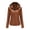 Brown, variant on Wine Shackets for Women Hooded Leather Jacket For Women Slim Fit Base Shirt Crew Neck Work Office Cropped Jacket With Pockets 3XL