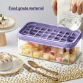 thumbnail image 5 of Ice Cube Tray with Lid and Bin for Freezer, 2 Pack, 64 Pcs Ice Cube Mold (Purple), 5 of 5