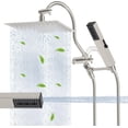 thumbnail image 1 of All Metal Shower Head ‘‘ High Pressure Rainfall Shower Head Showerhead Combo/Handheld Shower Wand ‘‘ Adjustable Curved Shower Extension Arm ‘‘ Hose Shower Head Holders Chrom, 1 of 8