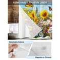 thumbnail image 3 of No Hook Cloth Fabric Shower Curtain with Snap in Liner, Spring Wildflower Waterproof Shower Curtains Set with See Through Top Window, Floral Leaves Country Pastoral Bath Curtains Shower 72"x96", 3 of 6