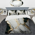 thumbnail image 2 of Designart "Gilded Green and Gold Geode Marble I" Abstract Marble Bedding Covert Set - Modern Green Abstract Bed Set With 1 Sham, 2 of 6