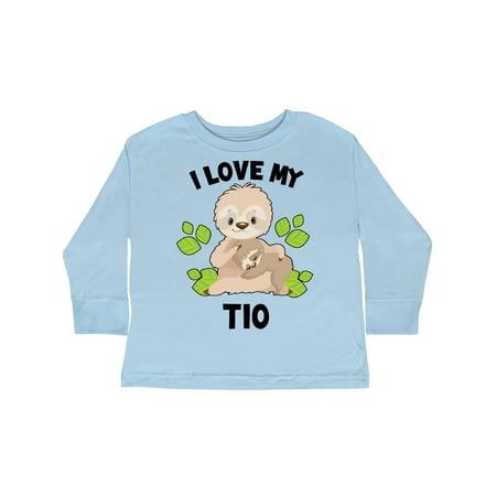 

Inktastic Cute Sloth I Love My Tio with Green Leaves Gift Toddler Boy or Toddler Girl Long Sleeve T-Shirt