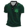 thumbnail image 2 of Mens Polo St Patrick's Day Short Sleeve with Graphic Print Comfortable Breathable Golf Shirts for Men D Dark Green XL, 2 of 3