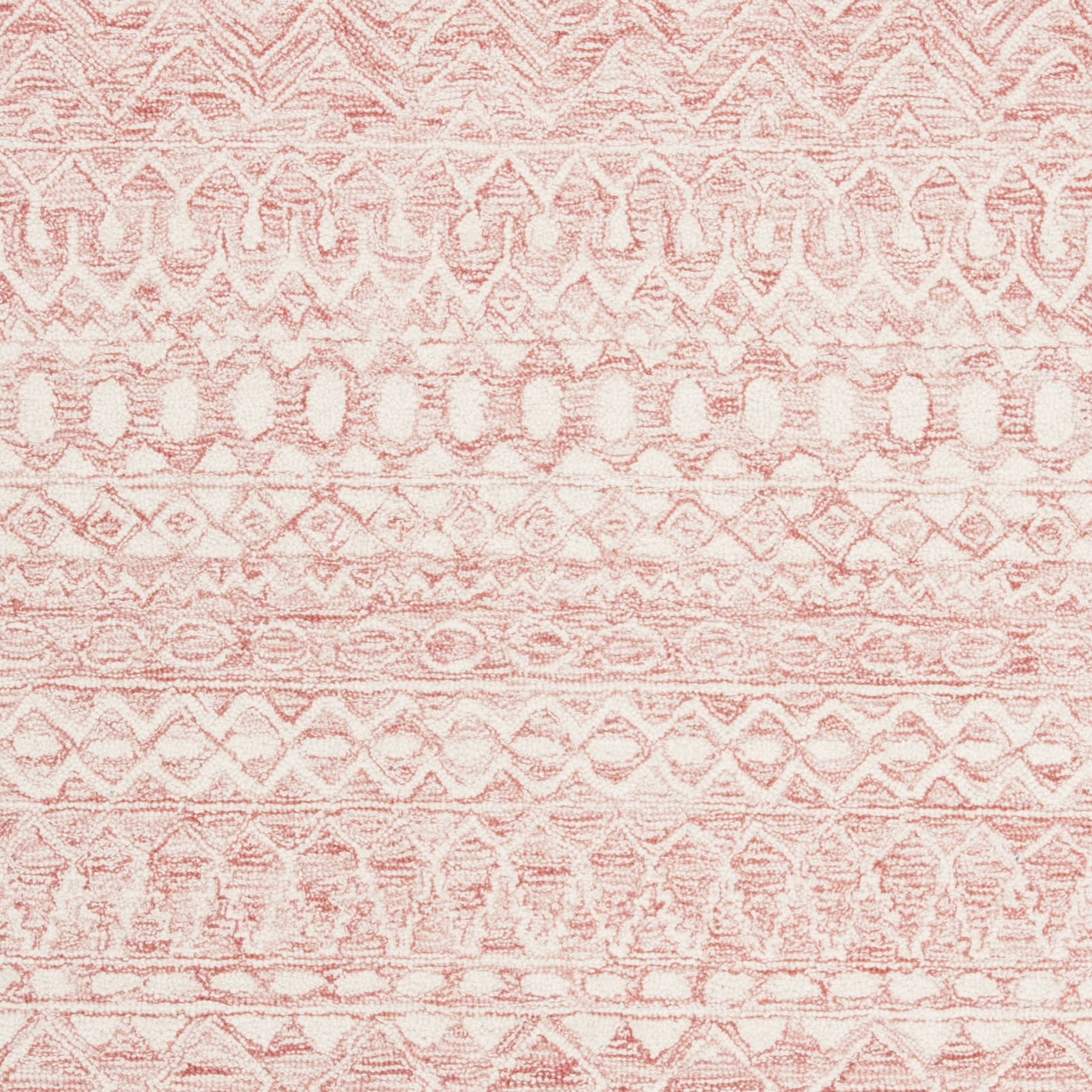 SAFAVIEH Micro-Loop Daithi Geometric Aztec Wool Area Rug, Pink/Ivory, 5' x 8'