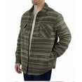 Jachs New York Men's Wool Blend Sherpa Lined Shirt Jacket, Green Stripe