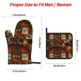 thumbnail image 2 of Honeii Log Cabin Inside Pattern Oven Mitts and Pot Holders, Silicone Oven Gloves,500 F Heat Resistant Oven Mitts Sets, 4PCS, 2 of 6