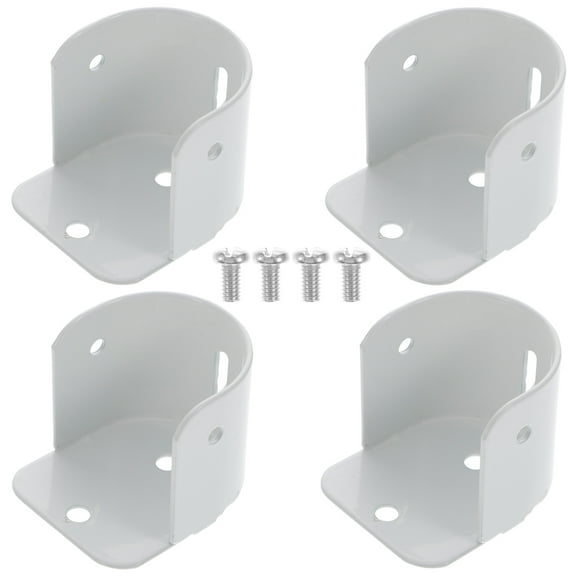 Frcolor Rod Curtain Closet Pole Brackets Socket End Holder Bracket Shower Towel Support Steel Stainless Window Supports