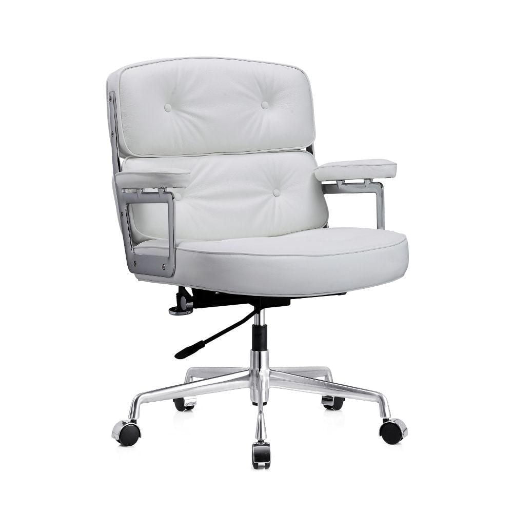 Lobby Executive PU Office Chair ,Mid-Back Executive Swivel Mesh Office Desk Chair, Upholstery, Lumbar Support, Modern Style