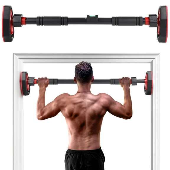Doorway Pull Up Bar, No Drilling Required, Adjustable Home Workout Chin Up Bar, 2380 lbs Capacity, 25.6–39.4 in Fit, Safety Locking, Non-Slip Foam Grip, for Indoor Strength Training