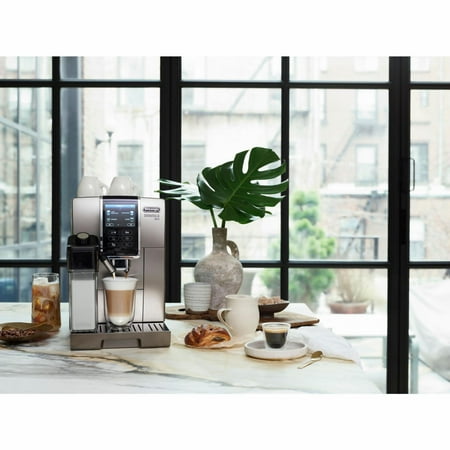 De'Longhi - Dinamica Plus Connected Fully Automatic Espresso Machine with Built-in Grinder - Titanium