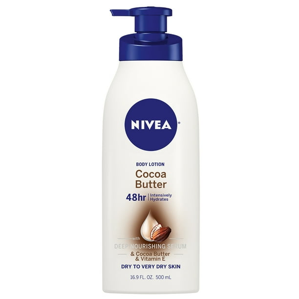 NIVEA Cocoa Butter Body Lotion with Deep Nourishing Serum, 16.9 Fl Oz