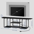 thumbnail image 2 of Floating TV Stand with Power Outlet, 47 Inch Wall Mounted Entertainment Center with 3-Tier Shelves & USB Charging, Modern Media Console for Living Room, Black, 2 of 7