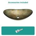 thumbnail image 3 of Bathroom Vanity Artistic Tempered Glass Elegant Gold-Foil Glass Vessel Sink with Pop-up Drain, Gold Boat Shape Bathroom Sink Above Counter (no Faucet),Bathroom Vanity Set, 3 of 10