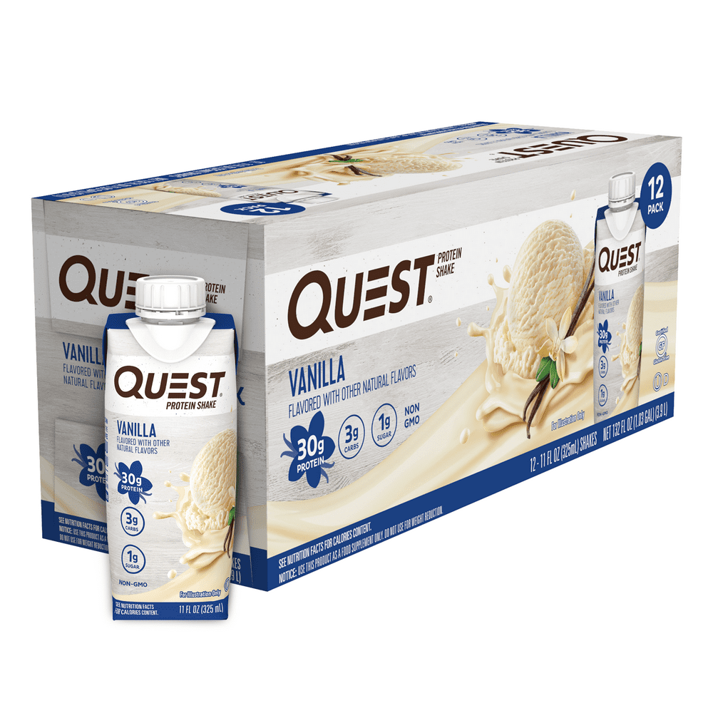 Quest Protein Shake, Vanilla, 30g Protein, 12 Ct