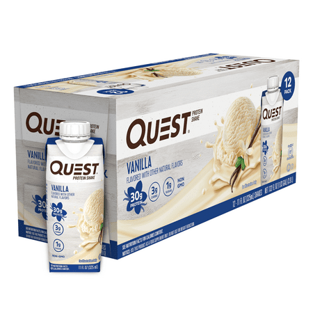 Quest Nutrition Protein Shake, 30g Protein, Vanilla, 12 Count