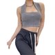 thumbnail image 4 of Lucakuins Chaleco de punto para mujer, sin mangas, cuello halter, sólido, ajustado, top corto de verano para fiesta de club Lucakuins  moda, 4 of 9