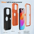 thumbnail image 7 of Xhy for iPhone 16 Pro Case Military Grade Heavy Duty 3 in 1 Shockproof Armor Rugged Durable Detachable iPhone 16 Pro 6.3 inch 2024 Phone - Black+Orange, 7 of 7